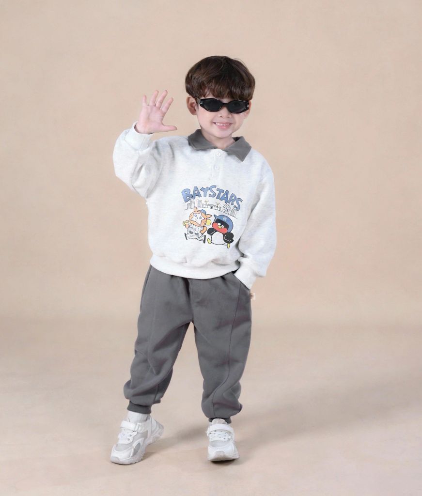 Bộ Nỉ Dài Tay Polo BabyStars