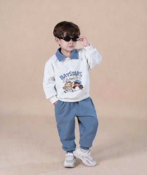 Bộ Nỉ Dài Tay Polo BabyStars