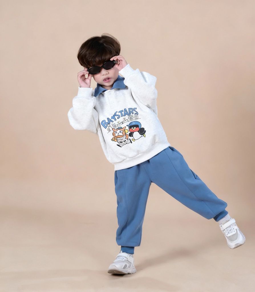 Bộ Nỉ Dài Tay Polo BabyStars