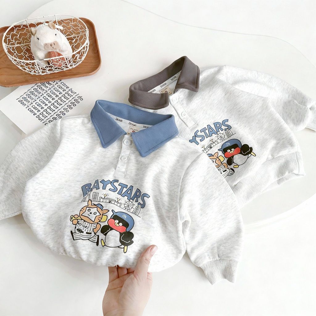 Bộ Nỉ Dài Tay Polo BabyStars