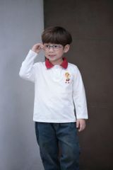 Bộ Polo Dài Tay In Hình Cậu Bé Phối Quần Jean