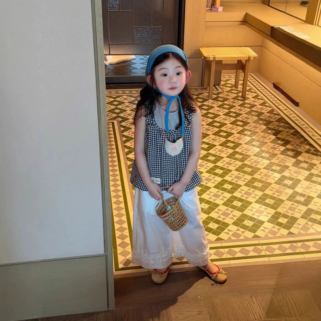 Set Áo Kẻ Caro Mix Quần Kaki Phối Bèo