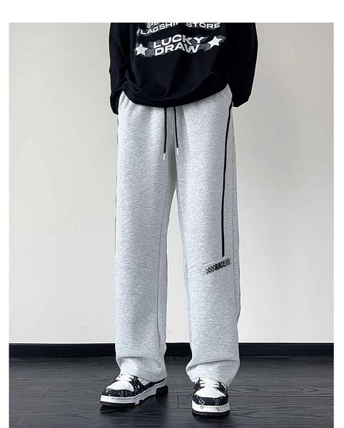 Quần Dài Nỉ Da Cá Size Đại From Rộng Suông Viền Sọc Cá Tính