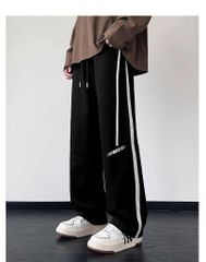 Quần Dài Nỉ Da Cá Size Đại From Rộng Suông Viền Sọc Cá Tính