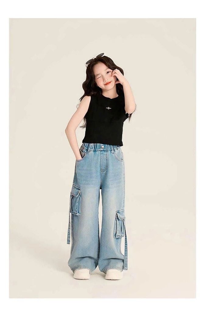 Quần Jean Ống Suông Túi Hộp Wash Màu Hottrend