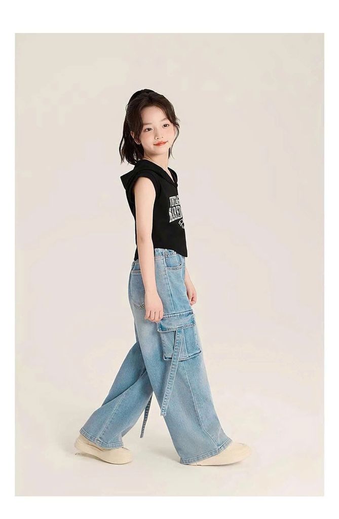 Quần Jean Ống Suông Túi Hộp Wash Màu Hottrend