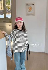 Set Áo Cotton Kẻ Channel Phối Quần Jean Giặt Mài Cao Cấp