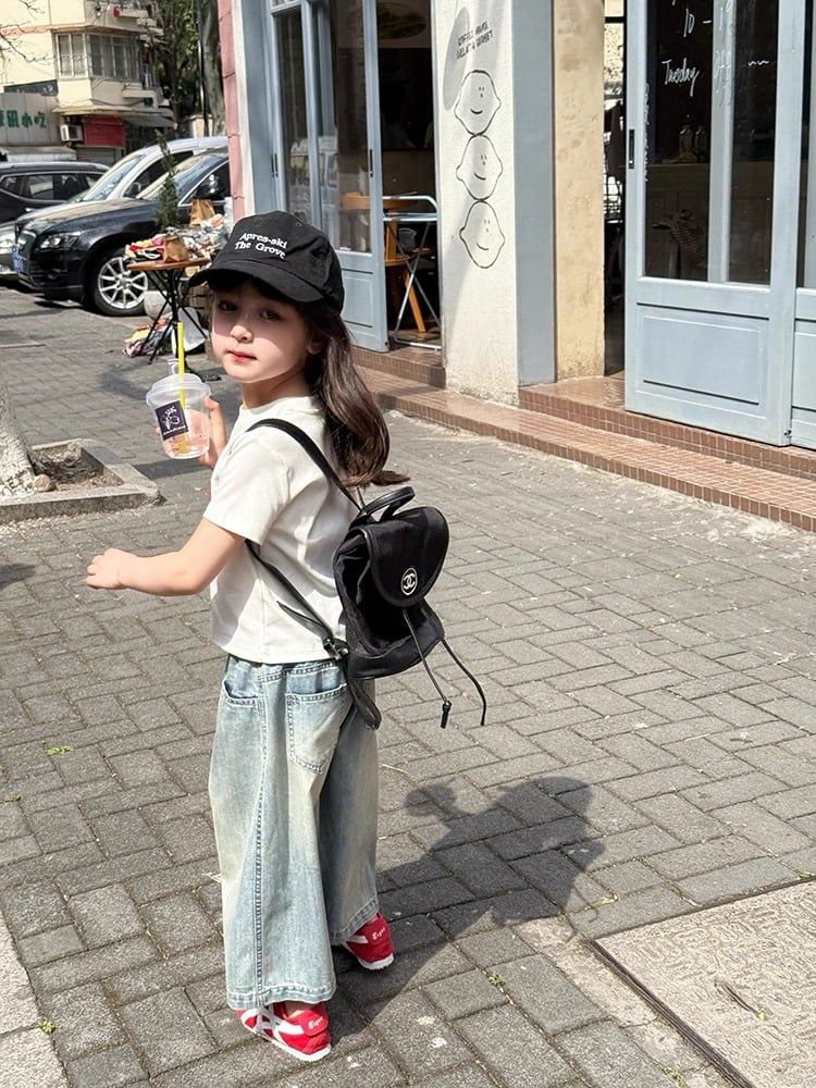 Set Áo Cotton Mèo Đáng Yêu Phối Quần Jean Dài Form Suông