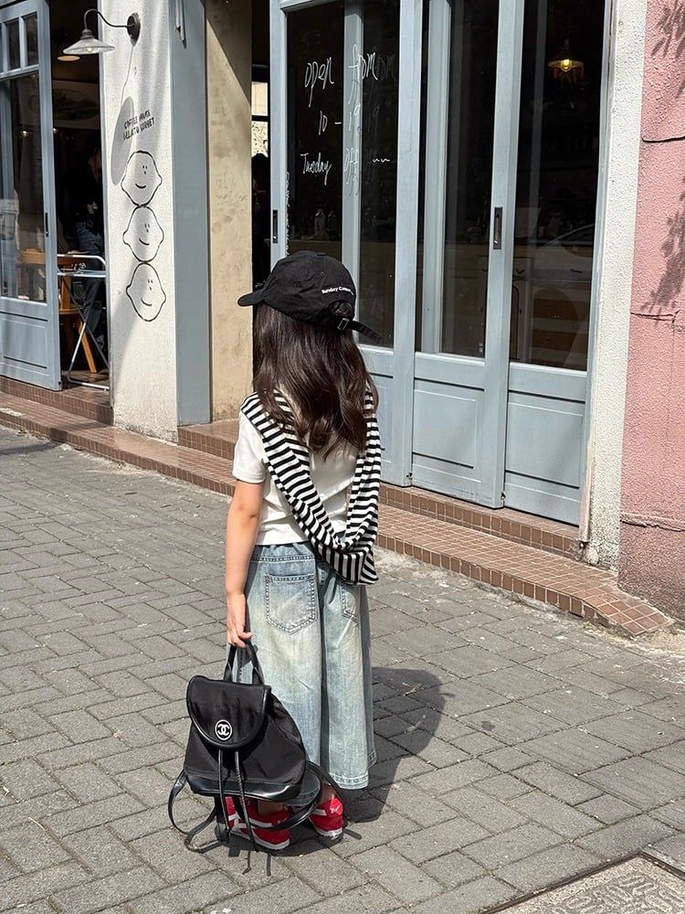 Set Áo Cotton Mèo Đáng Yêu Phối Quần Jean Dài Form Suông