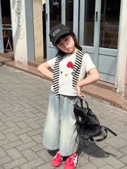 Set Áo Cotton Mèo Đáng Yêu Phối Quần Jean Dài Form Suông