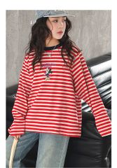 Set Áo Mickey Kẻ Đỏ Phối Quần Jean Giặt Mài Cao Cấp