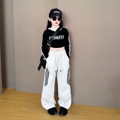 Set Nỉ 2 Da Áo Croptop Mix Quần Nỉ Suông Cá Tính