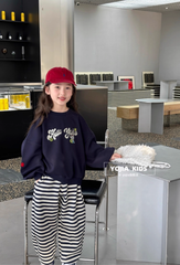 Set Nỉ 2 Da Áo In Chữ Hello Joiiu Quần Kẻ Siêu Xinh