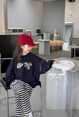 Set Nỉ 2 Da Áo In Chữ Hello Joiiu Quần Kẻ Siêu Xinh