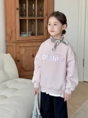 Set Nỉ Áo Hồng Pastel Phối Quần Nỉ Đen Sành Điệu