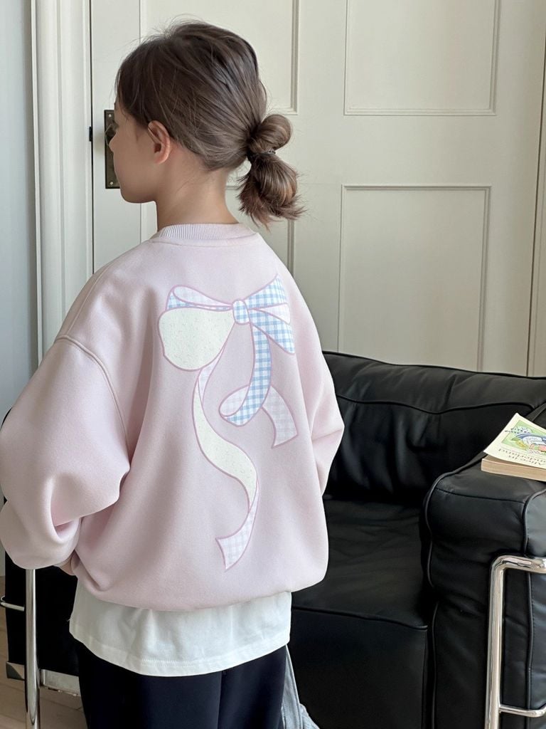 Set Nỉ Áo Hồng Pastel Phối Quần Nỉ Đen Sành Điệu