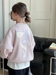 Set Nỉ Áo Hồng Pastel Phối Quần Nỉ Đen Sành Điệu