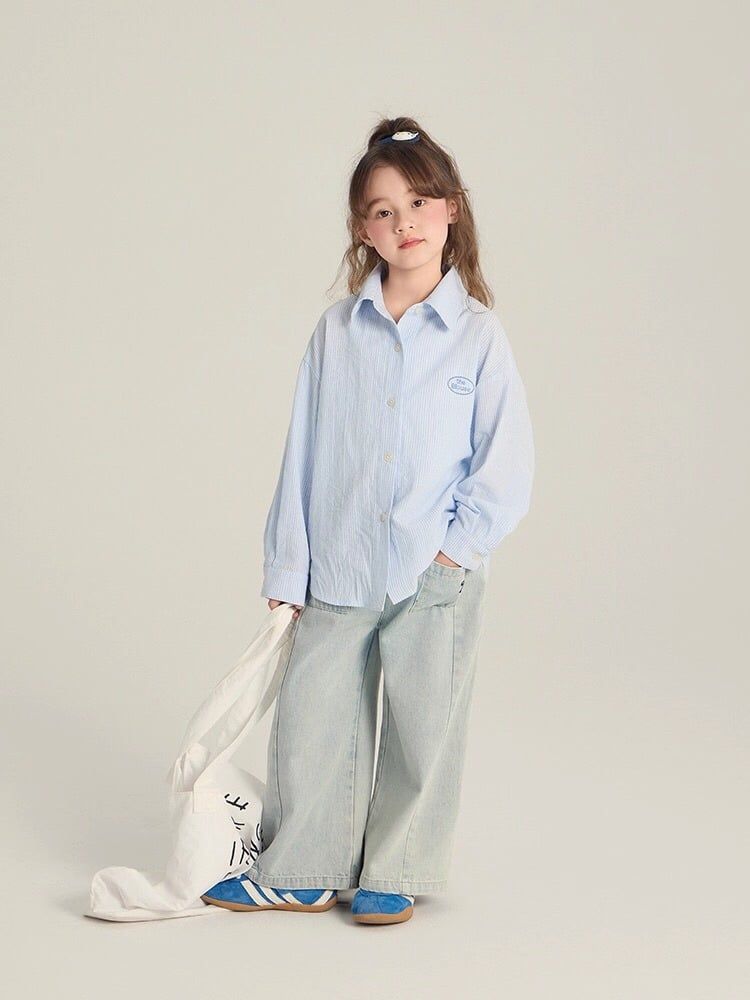 Set Sơ Mi Dài Tay Mix Quần Jean Giặt Mài Cá Tính