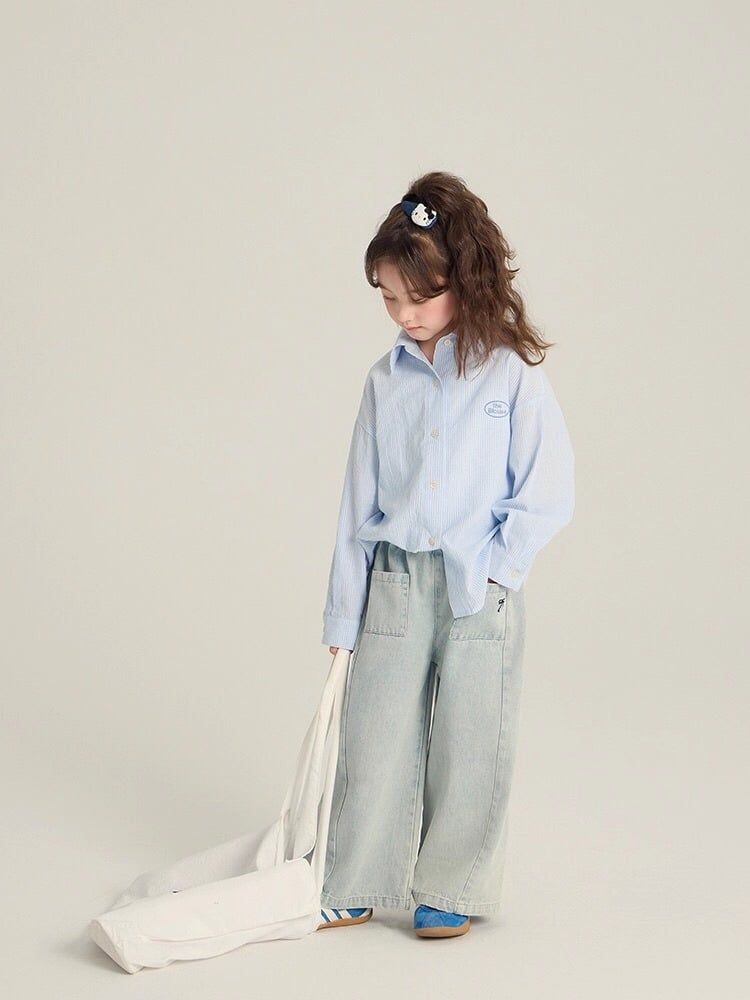 Set Sơ Mi Dài Tay Mix Quần Jean Giặt Mài Cá Tính