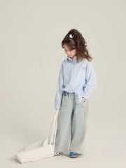 Set Sơ Mi Dài Tay Mix Quần Jean Giặt Mài Cá Tính