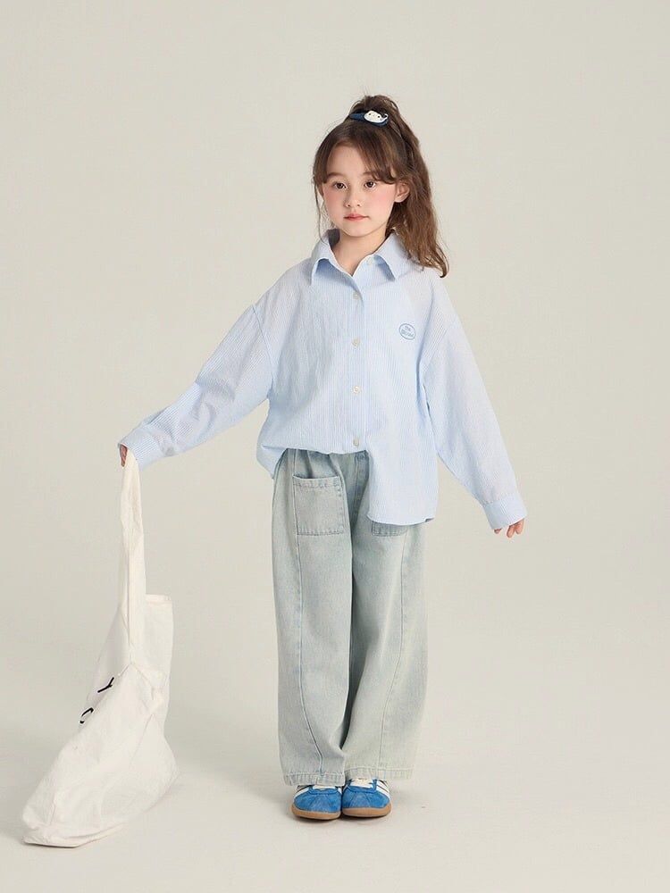 Set Sơ Mi Dài Tay Mix Quần Jean Giặt Mài Cá Tính