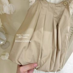 Set Yếm Áo Tăm Be Phối Yếm Váy Nâu Tây