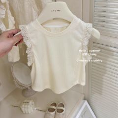 Set Yếm Áo Tăm Be Phối Yếm Váy Nâu Tây