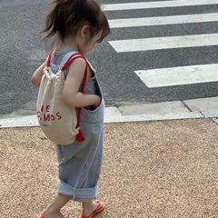 Set Yếm Jean Giặt Mài Phối Áo Cotton