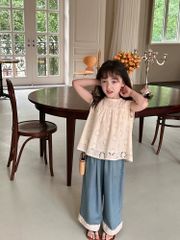 Set Áo Xô Sát Nách Phối Quần Jeans Suông