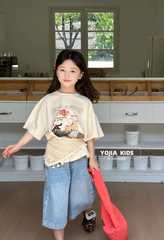 Set Áo In Hình Cún Phối Quần Jean Lỡ
