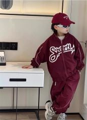 Set Streetstyle Áo Khoác Gió 2 Lớp Viền Sọc Phối Phối Quần Dài Bo Lai