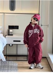 Set Streetstyle Áo Khoác Gió 2 Lớp Viền Sọc Phối Phối Quần Dài Bo Lai