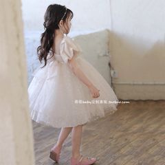 Váy Công Chúa Bling Bling Màu Be Lấp Lánh Bồng Bềnh