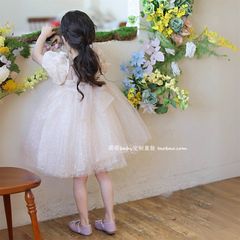 Váy Công Chúa Bling Bling Màu Be Lấp Lánh Bồng Bềnh