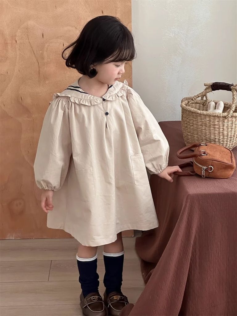 Váy Thủy Thủ Màu Be Dáng Suông Siêu Xinh