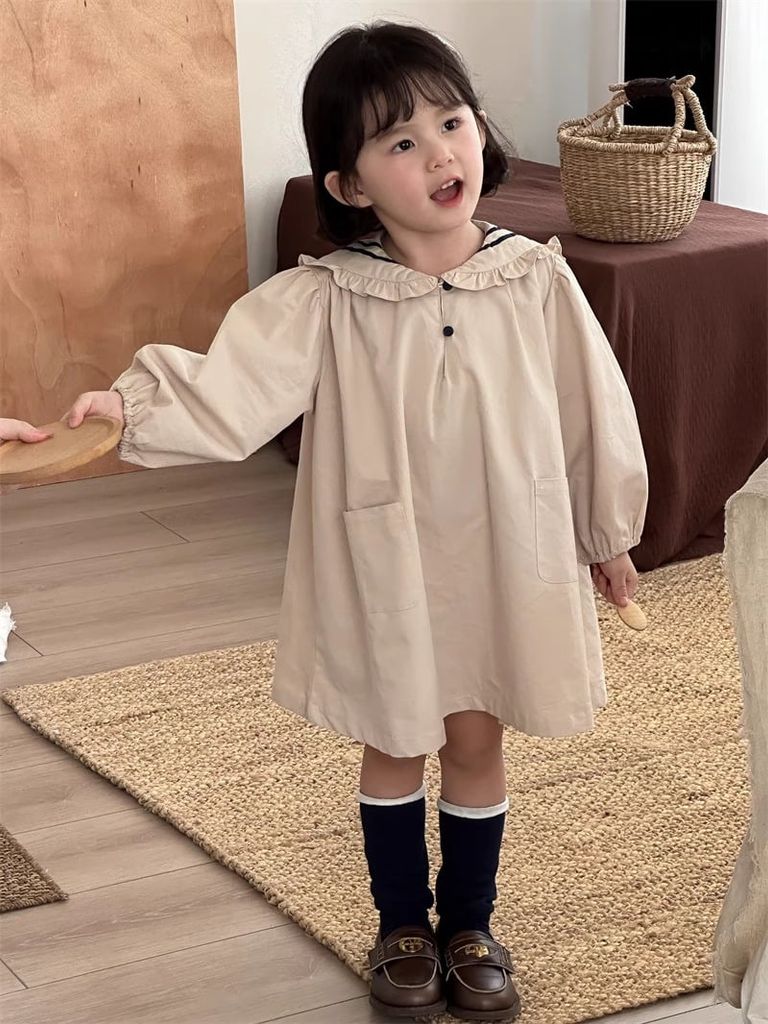 Váy Thủy Thủ Màu Be Dáng Suông Siêu Xinh