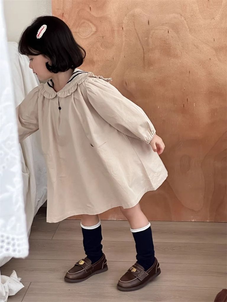 Váy Thủy Thủ Màu Be Dáng Suông Siêu Xinh