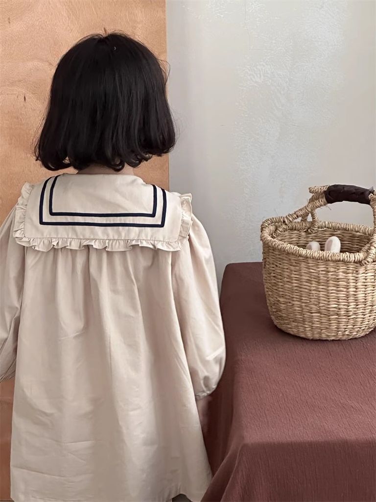 Váy Thủy Thủ Màu Be Dáng Suông Siêu Xinh