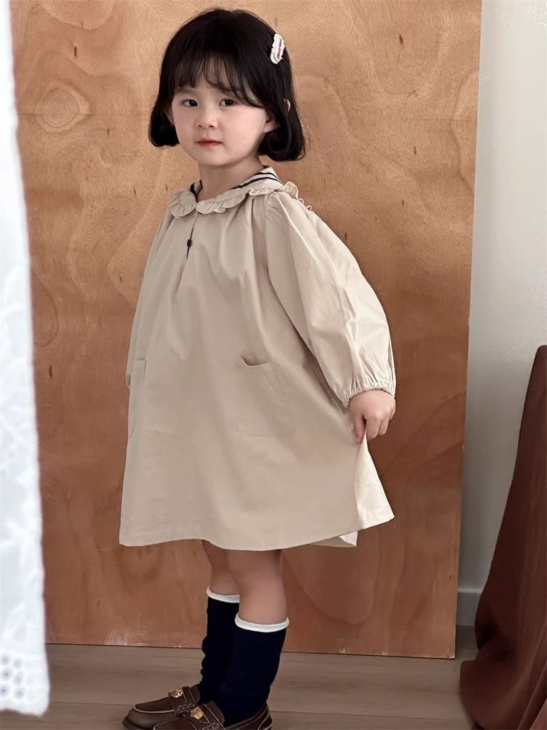 Váy Thủy Thủ Màu Be Dáng Suông Siêu Xinh