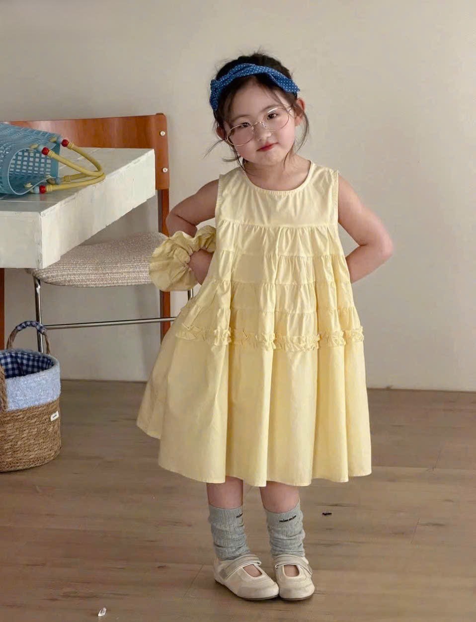 Váy Thô Bé Gái Phối Tầng Bèo