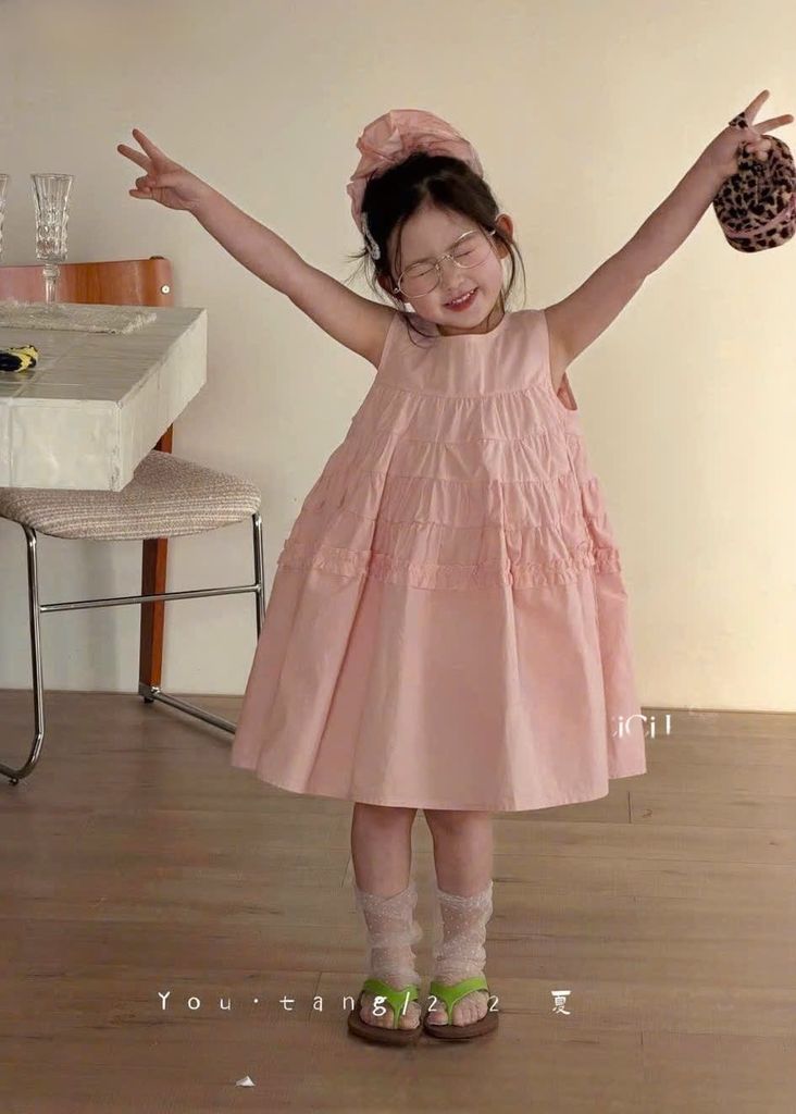 Váy Thô Bé Gái Phối Tầng Bèo