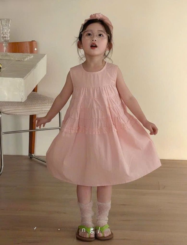 Váy Thô Bé Gái Phối Tầng Bèo