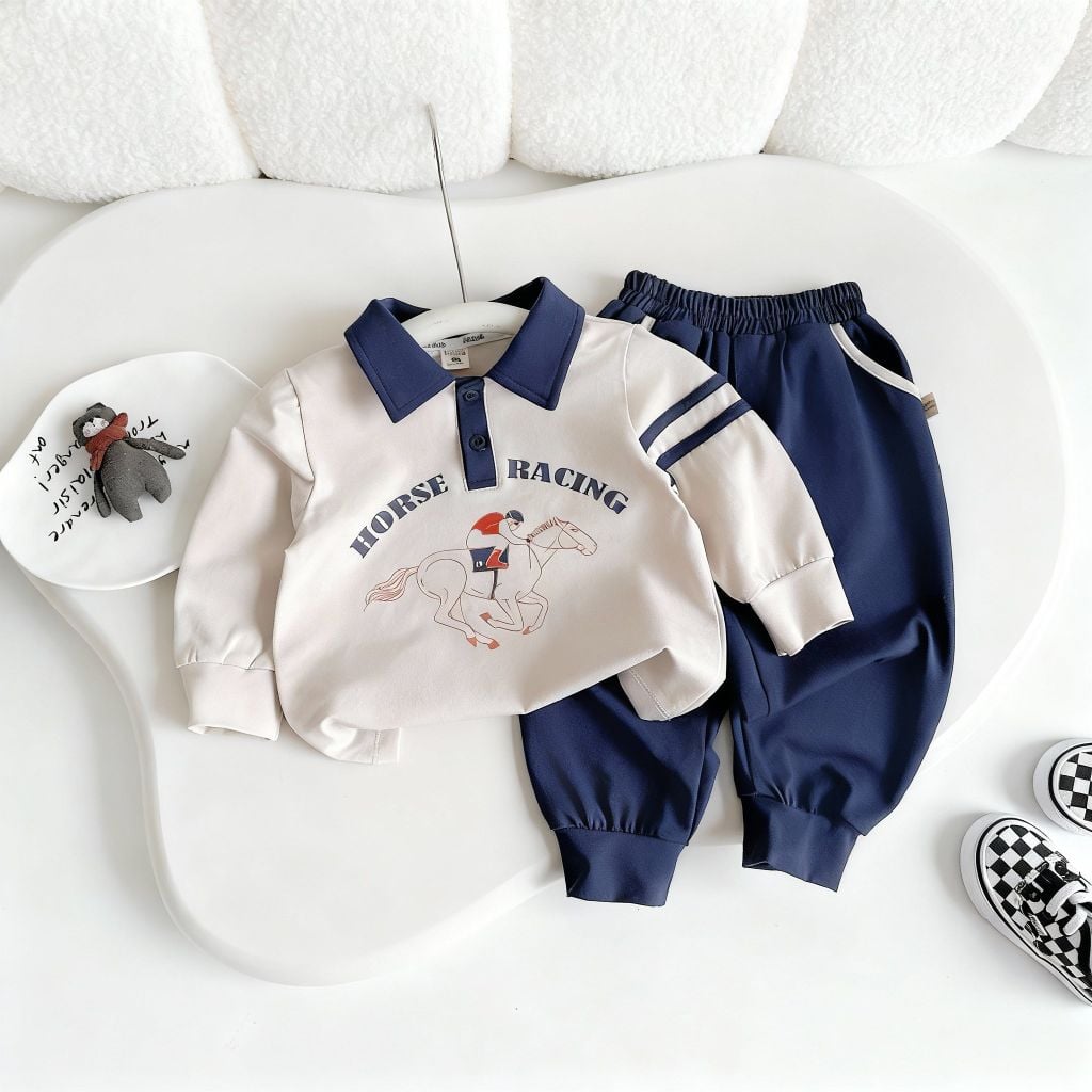 Bộ Dài Tay Polo Horse Racing