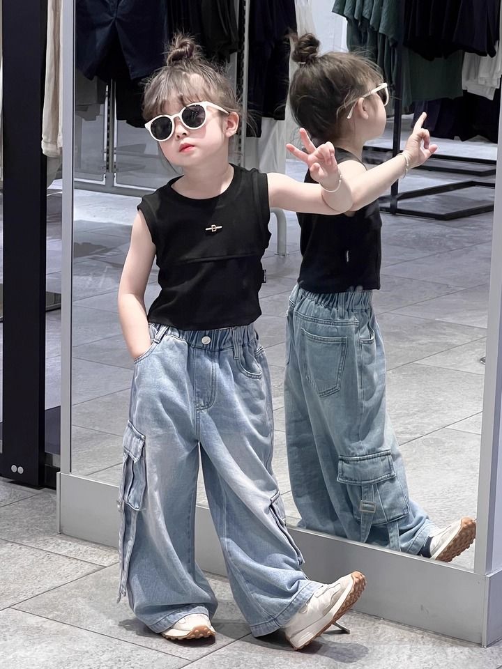 Quần Jean Ống Suông Túi Hộp Wash Màu Hottrend