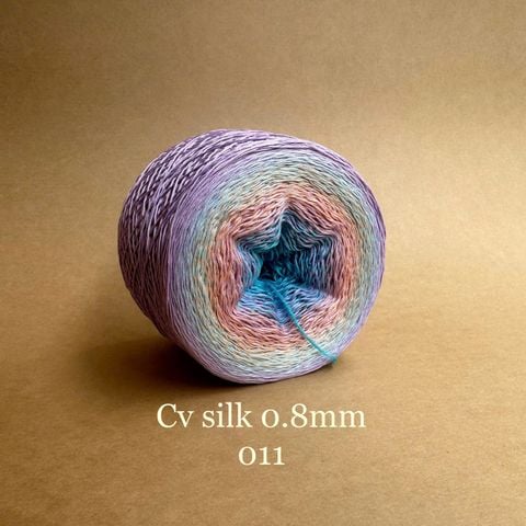 Cầu vồng Silk 0.8mm, 300g, dòng bánh, Chouihandmade, đan móc áo, váy, khăn