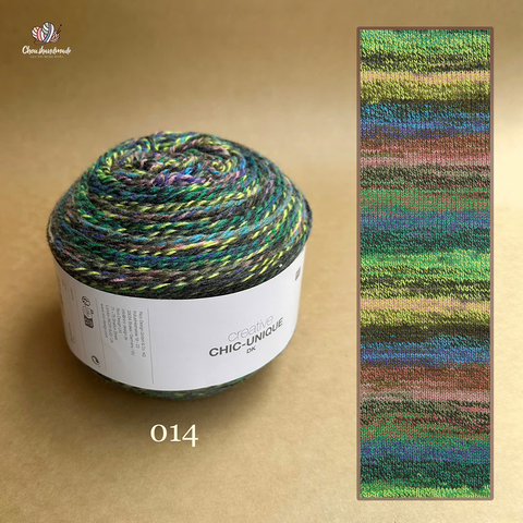 Len Creative Chic-Unique DK nhập từ Rico Design, đan móc áo, váy, khăn