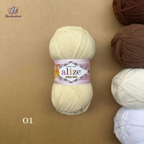 Len hè Cotton Gold nhập khẩu từ Alize Yarns, đan móc đồ hè, thú, nón cực xinh