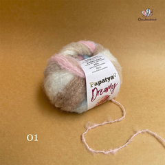 Len Dreamy - Papatya, 100g - 240m, dùng để đan móc áo, khăn, mũ