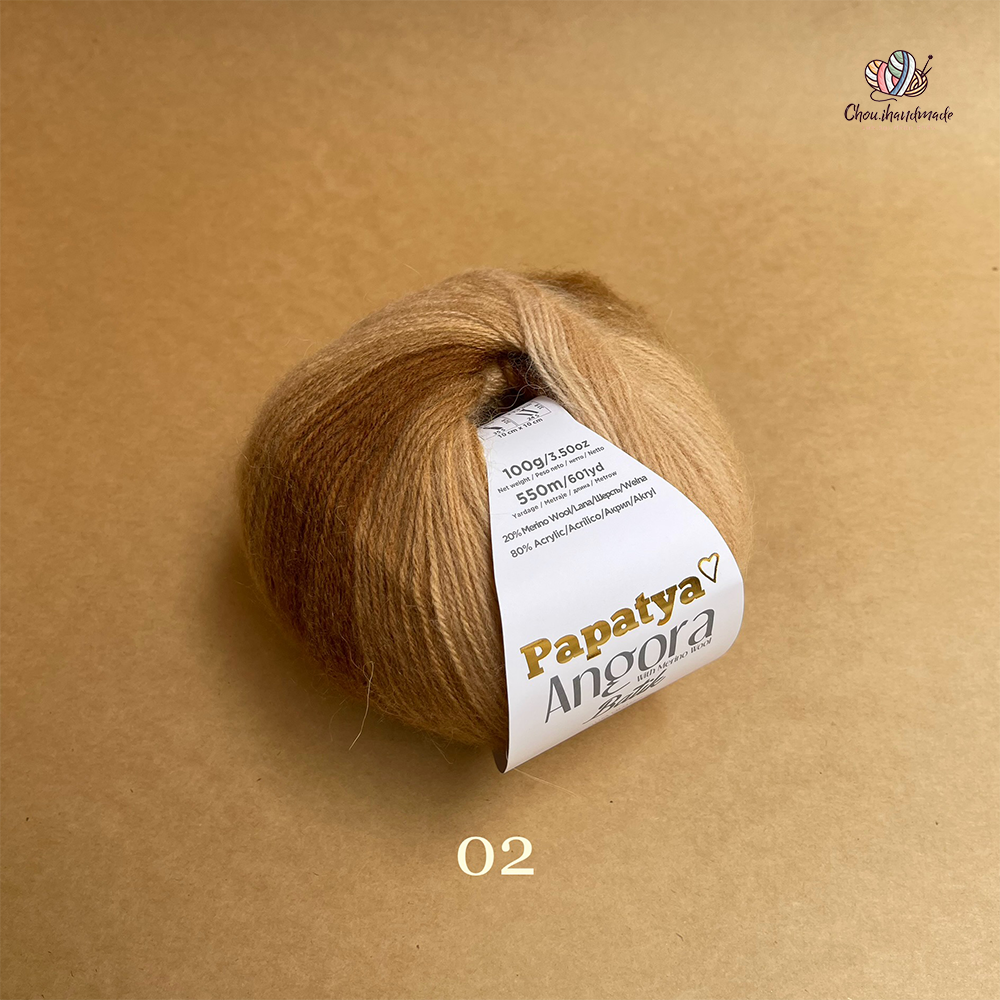 Len loang Angora Batik - Papatya, 100g - 550m, dùng để đan móc