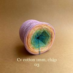 Cầu vồng cotton 1mm, sợi chập đan móc áo, váy, khăn